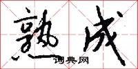 熟成怎么写好看