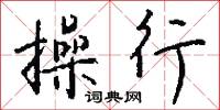 操行怎么写好看