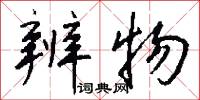 辨物怎么写好看