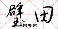 璧田怎么写好看