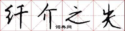 纤介之失怎么写好看