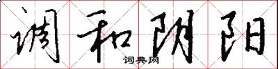 调和阴阳怎么写好看