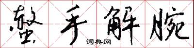 螫手解腕怎么写好看