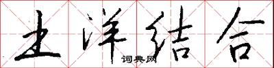土洋结合怎么写好看