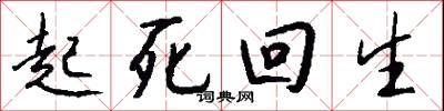 起死回生怎么写好看