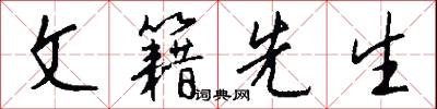 文籍先生怎么写好看