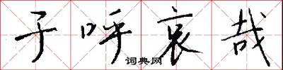 于呼哀哉怎么写好看
