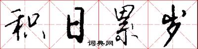 积日累岁怎么写好看