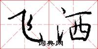 飞洒怎么写好看
