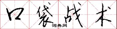 口袋战术怎么写好看