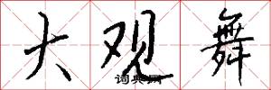 大观舞怎么写好看