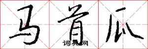 马首瓜怎么写好看