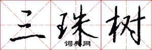 三珠树怎么写好看