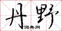丹野怎么写好看