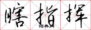 瞎指挥怎么写好看