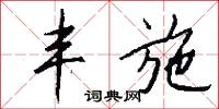 丰施怎么写好看