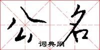 公名怎么写好看