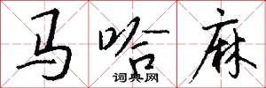 马哈麻怎么写好看