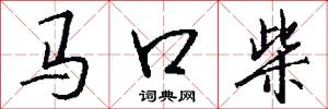 马口柴怎么写好看