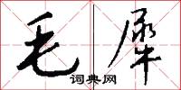 毛犀怎么写好看