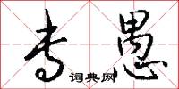 专愚怎么写好看