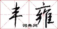 丰雍怎么写好看