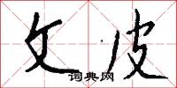 文皮怎么写好看