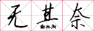 无其奈怎么写好看