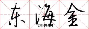 东海金怎么写好看