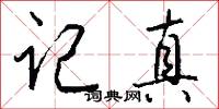 记真怎么写好看