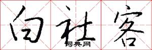白社客怎么写好看