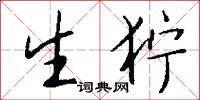 生狞怎么写好看