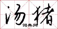 汤猪怎么写好看