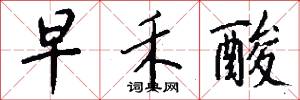 早禾酸怎么写好看