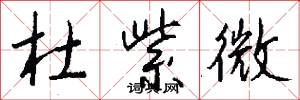 杜紫微怎么写好看