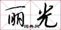 丽光怎么写好看