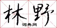 林野怎么写好看