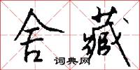 舍藏怎么写好看