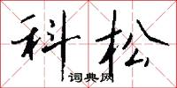 科松怎么写好看