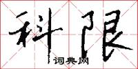 科限怎么写好看