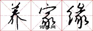 养家缘怎么写好看
