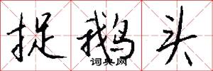 捉鹅头怎么写好看