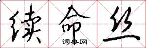 续命丝怎么写好看
