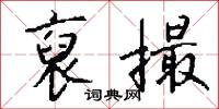 裒撮怎么写好看