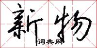 新物怎么写好看