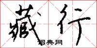 藏行怎么写好看