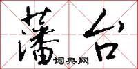 藩台怎么写好看