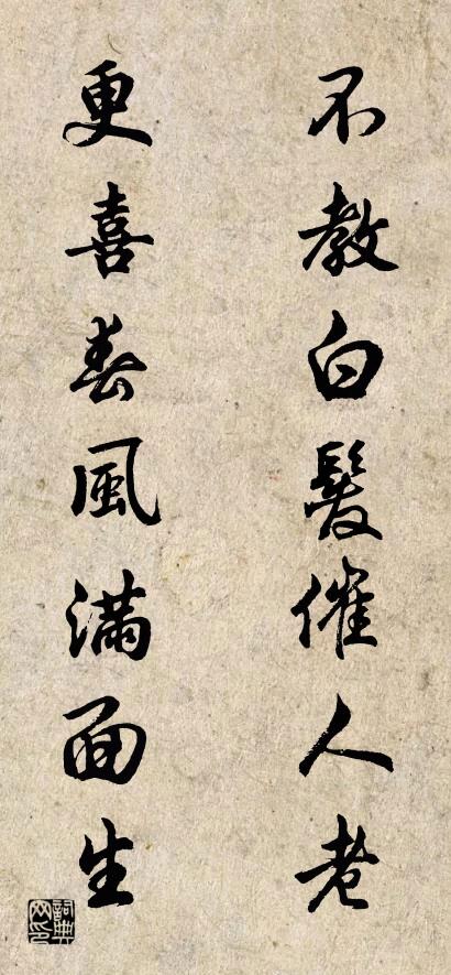 不教白发催人老 更喜春风满面生对联书法作品欣赏