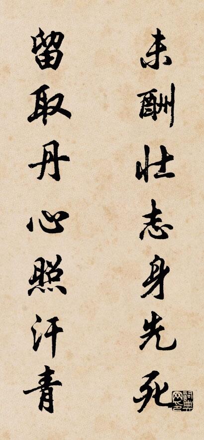 未酬壮志身先死 留取丹心照汗青对联书法作品欣赏