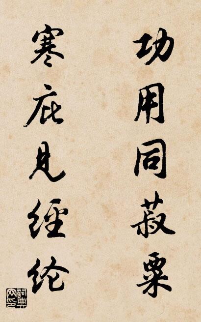 功用同菽粟 寒庇见经纶对联书法作品欣赏
